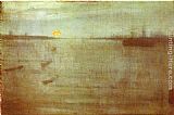 James Abbott Mcneill Whistler Canvas Paintings - Nocturne Blue and Gold - Southampton Water